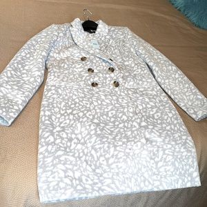 Petite Animal Print Chesterfield Coat size small petite BRAND NEW